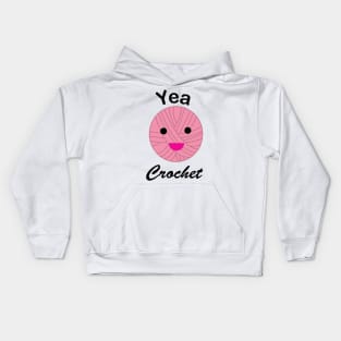 Yea Crochet Funny Kawaii Yarn Pink Kids Hoodie